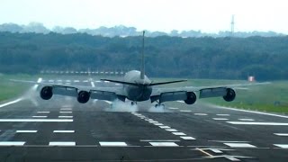 Boeing KC135 Stratotanker  Landing NATO Air Base Geilenkirchen [upl. by Long246]