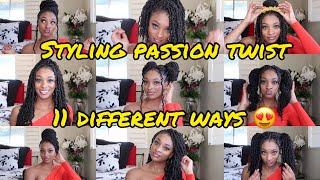 HOW TO Style Crochet Passion Twist  11 Different Hairstyles  Justsymphoni [upl. by Tarra]