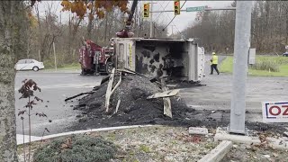 Dump truck spills debris on Route 209 [upl. by Dan]