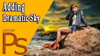 How To Adding Dramatic Sky  Photoshop CC Tutorials [upl. by Ciapas]