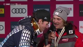 Felix Neureuther crasht Pressekonferenz mit Manuel Feller am 19022017 in St Moritz [upl. by Bowden]