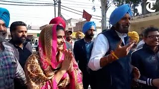 SAD leader Bikram Singh Majithia along with his wife Ganieve Kaur casts vote in Majitha [upl. by Holly-Anne918]