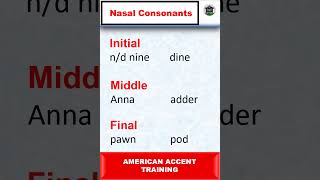 Nasal Consonants  American accent Training english englishpronunciation learnenglish [upl. by Oliana221]