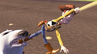 Toy Story 1995  Scud vs Woody Buzz Chase Scene [upl. by Atteroc]