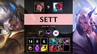 Sett Top vs Yone Triple Kill Dominating  KR Master Patch 1420 [upl. by Cristy695]