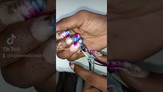 Watch me infill my nails 💅🏿 nails acrylicnails shorts [upl. by Irrab]