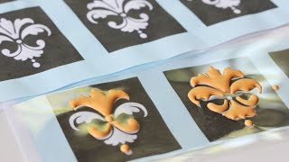 2D Royal Icing Transfers Part 2  Complex Traced Shapes [upl. by Hcire996]