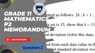 GRADE 11  NOVEMBER 2022  MATHS P2  WISKUNDE V2  MEMORANDUM  STATISTICS  QUESTION 2 [upl. by Itraa]