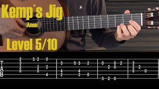 Kemps Jig  Renaissance Piece Guitar Tutorial With Free TabsSheet [upl. by Sissie886]