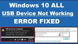 How To Fix USB Device Not Working Windows 10 [upl. by Hplodnar]