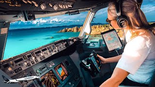 BOEING 737 Stunning LANDING ITALY SARDINIA Airport RWY05  Cockpit View  Life Of An Airline Pilot [upl. by Meter604]