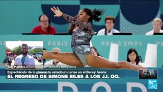 Informe desde París la gimnasta estadounidense Simone Biles inicia con pie derecho en París 2024 [upl. by Wolfram]