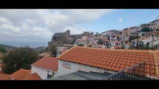 View over Samothrace Chora and Kastro from Meltemi Bar and Cafe [upl. by Sivel20]