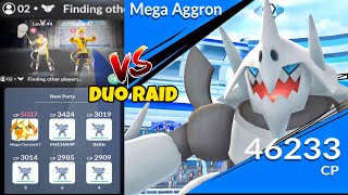 Mega Aggron DUO RAID in Pokemon go NO WEATHER BOOST [upl. by Philipps]