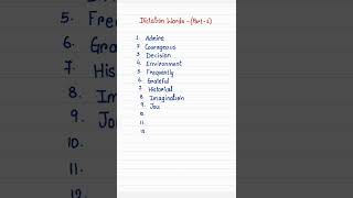 Dictation Words Part1 [upl. by Epner]