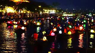 ベトナムのホイアンの美しいランタンの景色。その２。Beautiful lantern views in Hoi An Vietnam [upl. by Bethesda]