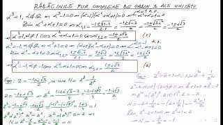 Radacinile pur complexe de ordin III ale unitatii [upl. by Suelo]