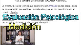 Medición  UNED Evaluación Psicológica Tema 1 Psicología [upl. by Tnarud742]