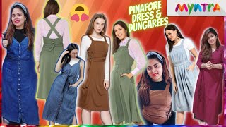 🌸Huge Myntra Haul Pinafore amp Dungarees  Westernwear 🤩 [upl. by Rabelais389]