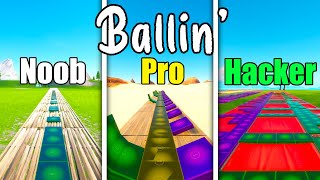 Mustard  Ballin’ ft Roddy Ricch Noob vs Pro vs Hacker Fortnite Music Blocks [upl. by Aluino143]