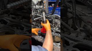 Cutting the Counterbore on Paccar MX13 trucks mechanic automobile repair job [upl. by Osanna]