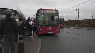 Sweden Stockholm bus 583 ride from Märsta Train Station to Arlanda Airport [upl. by Gram]