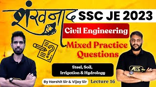 Practice Question For SSC JE 2023 Civil Engineering  SSC JE 2023RRB JE 2023 amp AEJE Exam  Lec 16 [upl. by Hanikehs506]