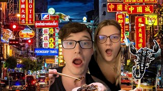 EATING INSECTS in CHINATOWN BANGKOK  Thailand Vlog 2 [upl. by Meekah]