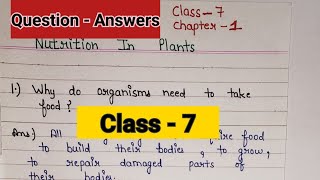 Nutrition in plants class 7 question answers class 7 science chapter 1 question answers  class 7 [upl. by Idolah]