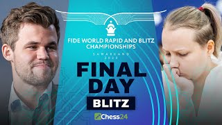 WORLD BLITZ FINAL Magnus amp Gunina Lead Can They Win It All  FIDE World Blitz Championship 2023 [upl. by Ellenuahs765]