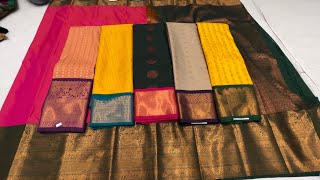 Chickpet wholesale semi kanjivaram banarasi softy silk sarees single saree courier available [upl. by Hazeefah]