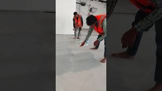 Epoxy floor paint first coat applying in store building ground floor 😀 Subscribe my channel [upl. by Bach490]