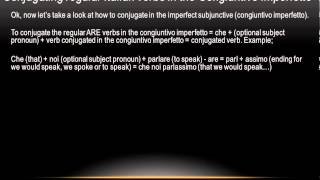 Learning to speak Italian the imperfect subjunctive or congiuntivo imperfetto [upl. by Basilius]