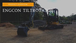 John Deere CCE Attachment Engcon Tiltrotator on 35G mini excavator [upl. by Freeland]