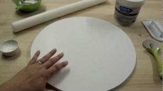 How To Cover A Cake Board With Fondant The Krazy Kool Cakes Way [upl. by Maddy651]