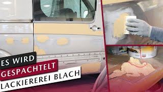 Dellen entfernen  Spachteln Schleifen und Vorbereiten zum Lackieren Camper Ausbau Part 8 [upl. by Wayolle]