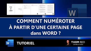 NUMÉROTER à partir de lINTRODUCTION ou autre page dans WORD  Tutoriel facile [upl. by Kimberly]