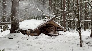 HIDING IN A WARM DUGOUT AFTER A SNOWFALL COZY SURVIVAL AT 20 INSIDE [upl. by Ecirtaemed644]