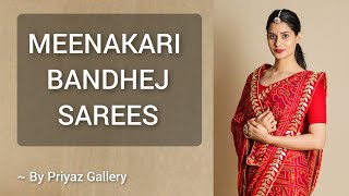 Pure Banarasi Neemzari Bandhej Sarees Rajasthani Ethnic Chunri Pila Sarees Casual wear Sarees [upl. by Peper]