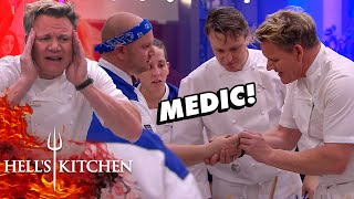 Chef Shouts For Medic Medic Can’t Find The Cut  Hells Kitchen [upl. by Elora]