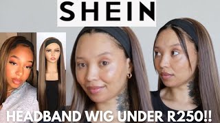 SHEIN HEADBAND WIGS REVIEW Synthetic mixed ombre honey blonde straight wig [upl. by Kalinda]