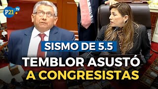 🔴 TEMBLOR EN LIMA Así vivió el Congreso el sismo de 55 durante la interpelación a Aníbal Torres [upl. by Byrdie757]