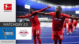 Hertha Berlin  RB Leipzig 16  Highlights  Matchday 23 – Bundesliga 202122 [upl. by Barby783]