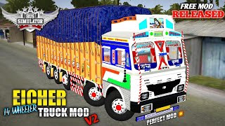 Bussid New EICHER 14 WHEELER TRUCK MOD V2 For Bus Simulator Indonesia  Released  bussidmod [upl. by Chamkis]