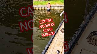 Catfish noodling gone wrong 🤣 holebangerzfishin foryou [upl. by Ahsiekat]