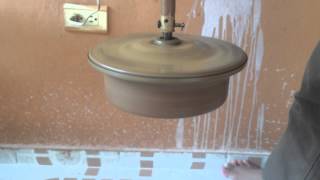 Universal industrial ceiling fan running daytime [upl. by Gilberta]