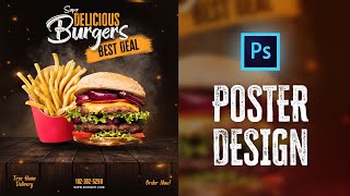 Design Fast Food Poster in Photoshop  Photoshop Tutorial in Hindi [upl. by Aldrich]