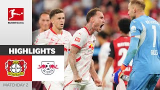 It Happened Leipzig Beat The Champion  Bayer Leverkusen  RB Leipzig 23  Highlights  MD 2 [upl. by Haggerty]