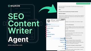 SmythOS  SEO Content Writer Agent [upl. by Attehcnoc]