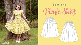 Gerties Easy Picnic Skirt Sewing Tutorial for Beginners Vintage Inspired Charm Skirt [upl. by Leonanie567]